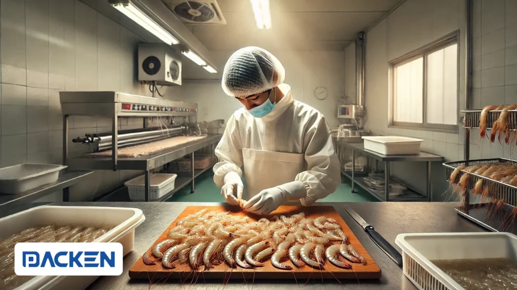 بسته بندی میگو تازه