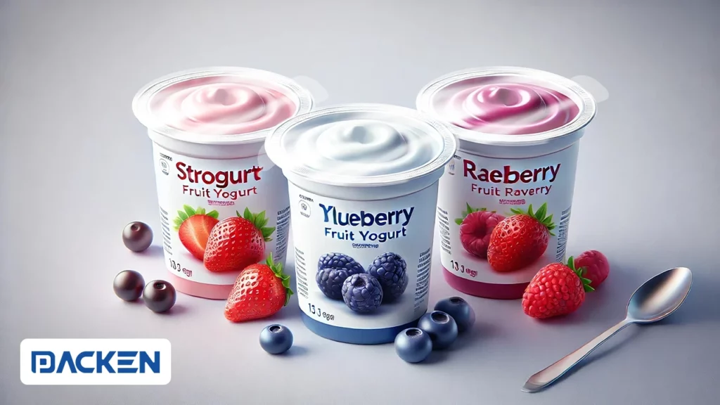 بسته بندی ماست میوه ای - توت فرنگی